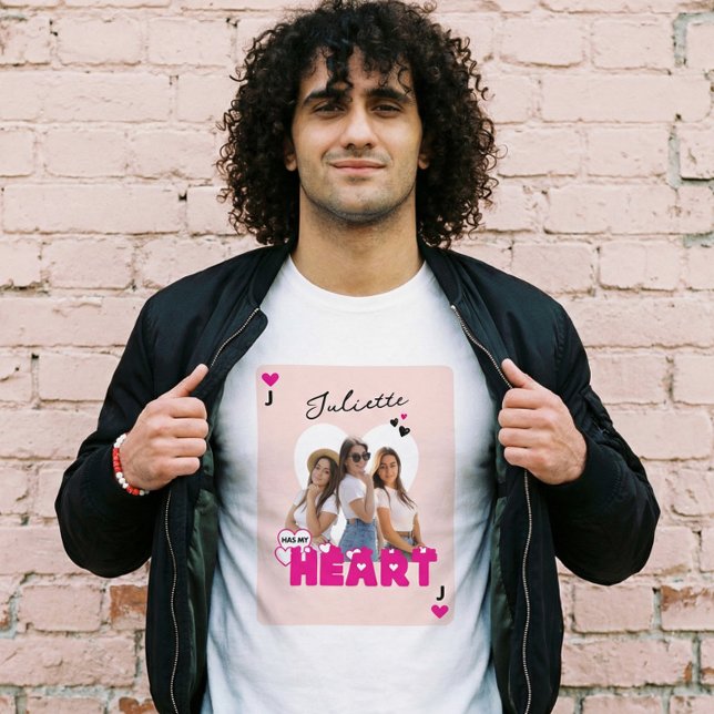 Custom Girlfriend Photos With Name Valentine Heart (Custom Girlfriend Photos With Name Valentine Heart Tri-Blend Shirt)