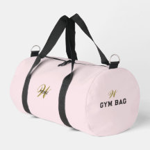 Custom Gold Initial l Girly Blush Pink Fitness Gym