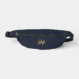 Custom Gold Navy Blue Monogram Clean Stylish 
