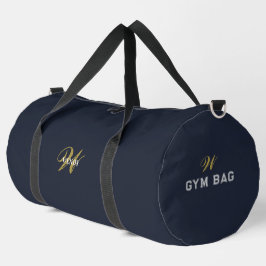 Custom Gold Navy Blue Monogram Initial Fitness