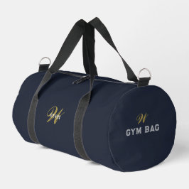 Custom Gold Navy Blue Monogram Initial Fitness