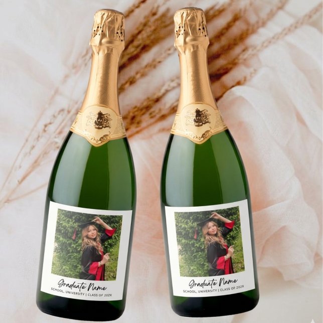 Custom Graduation Photo Champagne Bottle Label  (Criador carregado)
