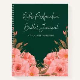 Custom Green Floral Postpartum Journal | New Moms