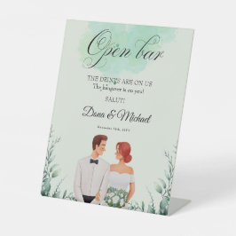Custom green watercolor flowy wedding