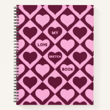 Custom Heart Checkerboard Pattern Bordeaux Pink - 