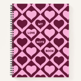 Custom Heart Checkerboard Pattern Bordeaux Pink - 