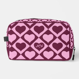 Custom Heart Checkerboard Pattern Bordeaux Pink - 
