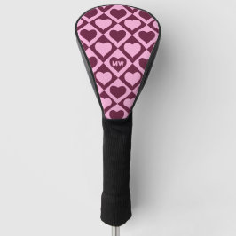 Custom Heart Checkerboard Pattern Bordeaux Pink - 