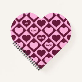 Custom Heart Checkerboard Pattern Bordeaux Pink - 