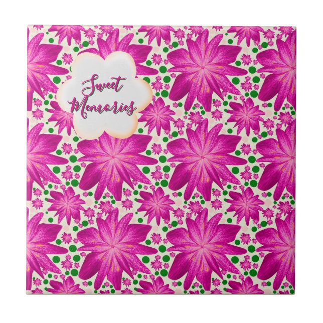 Custom Hot Pink Floral Seamless Pattern  (Frente)