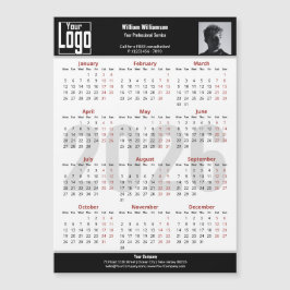Custom Image Logo Black White 2026 Calendar Magnet