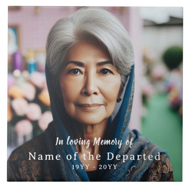 Custom In Loving Memory Keepsake Photo Name Dates (Frente)