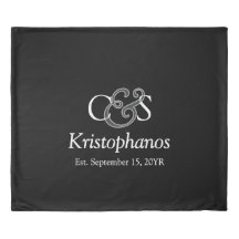 Custom Initials White Script Wedding Monogram Gift