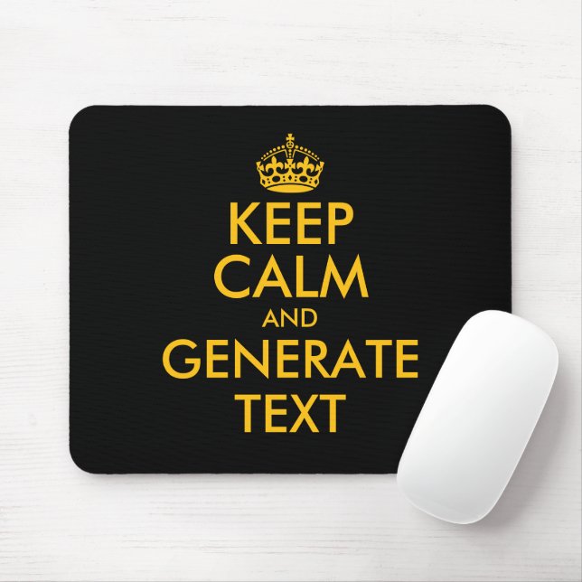 Custom keep calm mouse pad print generator (Com mouse)