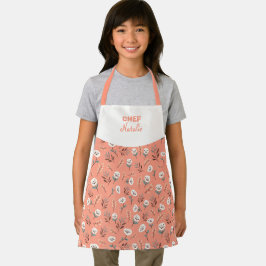 Custom Kids Apron – White Poppies