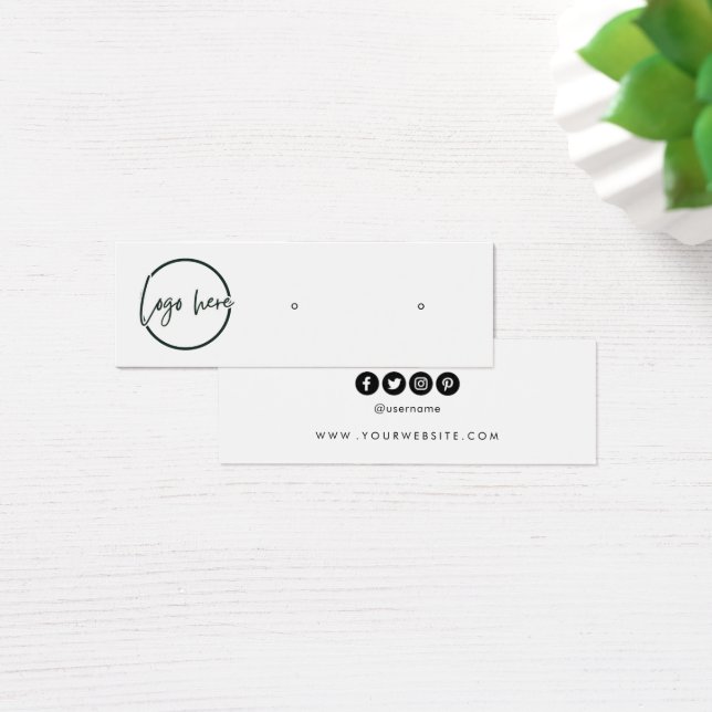 Custom logo social media stud earring display card (Mesa)