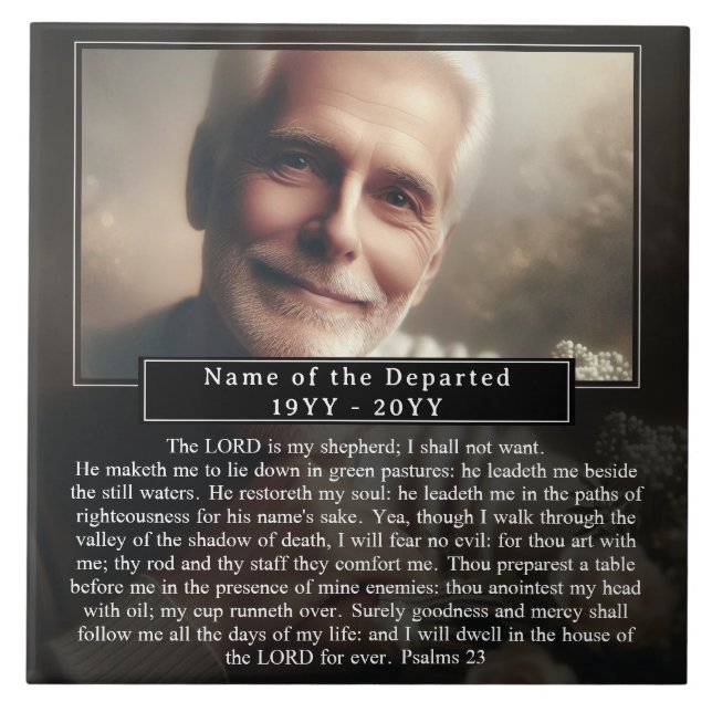 Custom Memorial Keepsake Photo Name Bible Verse (Frente)