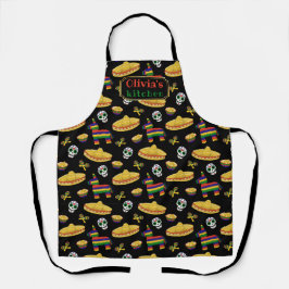 Custom Mexican Fiesta & Día de Muertos Apron