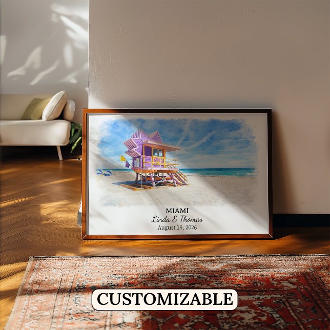 Custom Miami Wall Art, Florida Poster (Criador carregado)