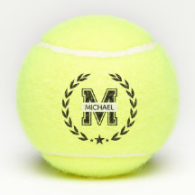 Custom Monogram Name Bold Initial Tennis Ball