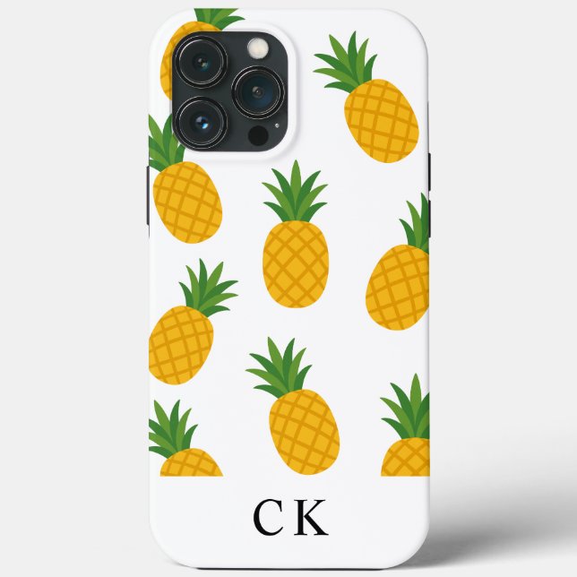Custom Monogram Pineapple Case-Mate iPhone Case (Verso)