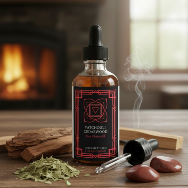 Custom Muladhara Root Chakra Essential Oil Label (Criador carregado)