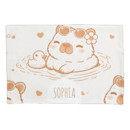 Custom Name Cute Capybara With Sunglasses Kids