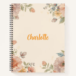 Custom name elegant vintage flower pattern 