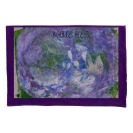 Custom Name Purple Green Abstract Painted