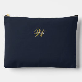 Custom Navy Blue Gold Monogram Minimal Clean