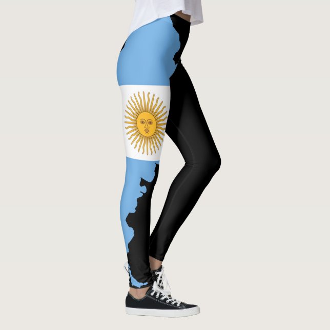 Custom Patriotic Leggings Argentina Flag Fan Gear (Direita)