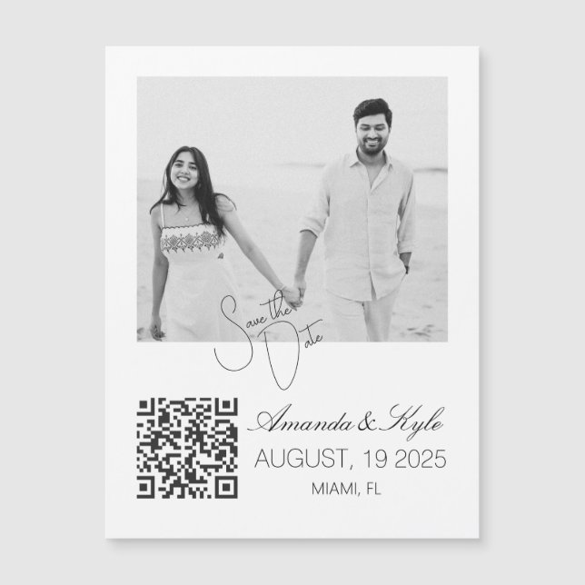 Custom Personalized Photo save the Date magnet (Frente)