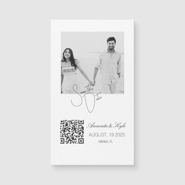 Custom Photo announcement Wedding magnet (Frente)