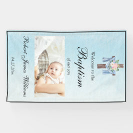 Custom Photo Floral Christening Baptism Welcome