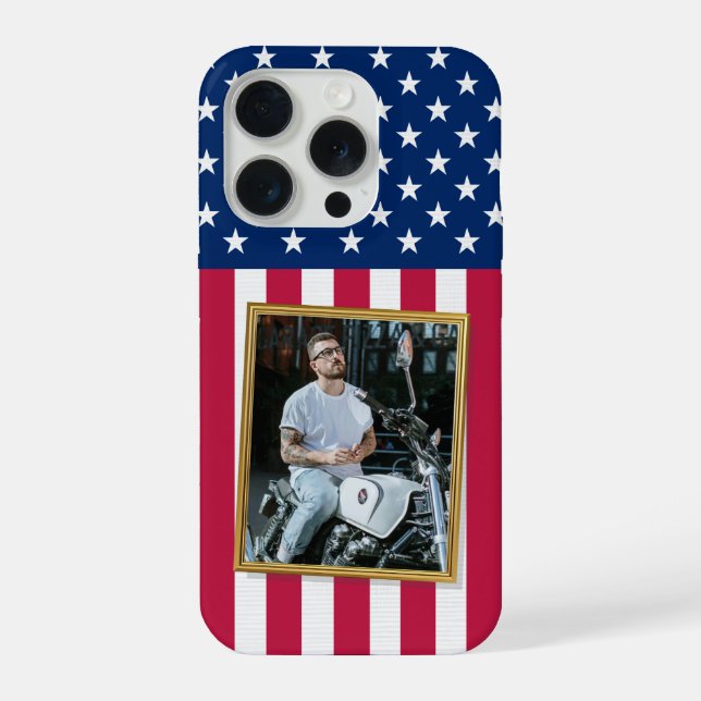 Custom Photo Phone Case, USA Flag Patriotic (Verso)