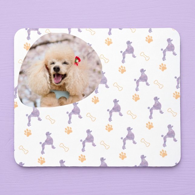 Custom Photo Poodle Lavender Mouse Pad for Dog Mom (Criador carregado)