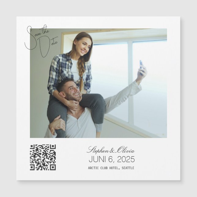 Custom Photo Save the Date Wedding magnet (Frente)