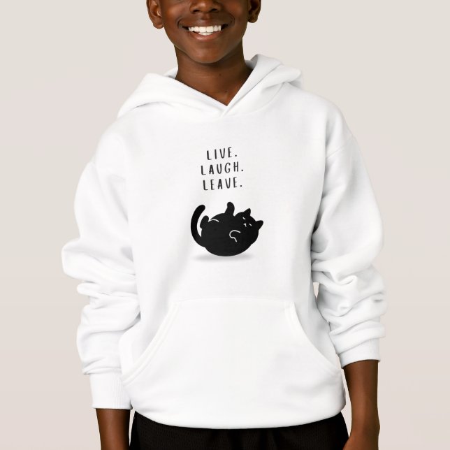 Custom Quote Black Cat Live Laugh Leave Boys (Frente)