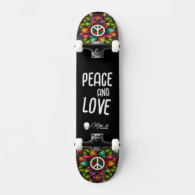Custom Skateboard Deck - "Peace and Love" (Frente)