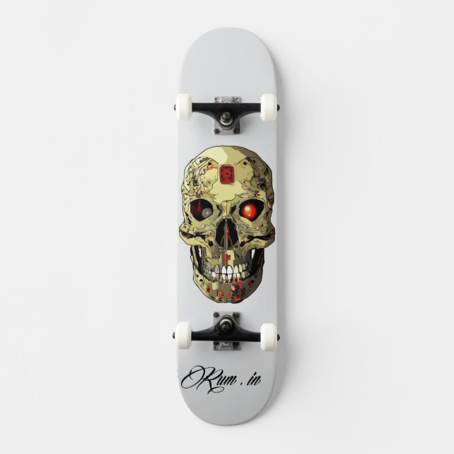Custom Skateboard Deck - "Skull Cyborg"  (Frente)