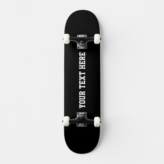 Custom Text Black Skateboard (Frente)
