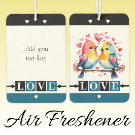 Custom text lovebirds romantic Valentine blue