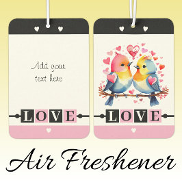 Custom text lovebirds romantic Valentine pink