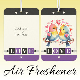 Custom text lovebirds romantic Valentine purple