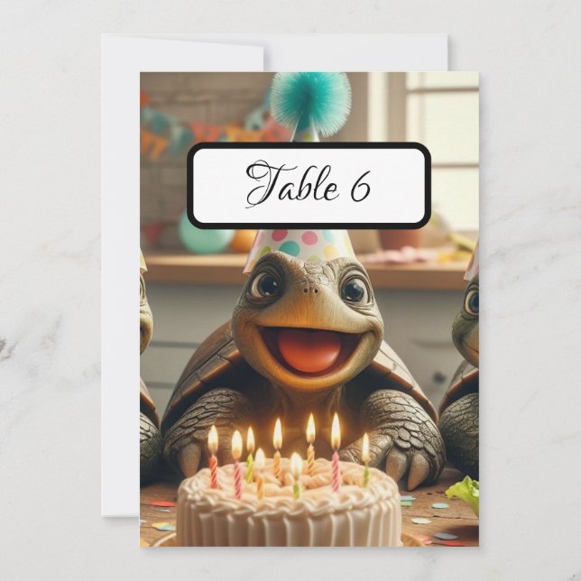 Custom Turtle Table Place Cards, (Verso)