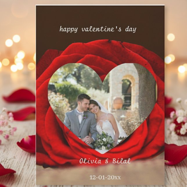 Custom Valentine Photo Card with Names & Date (Criador carregado)