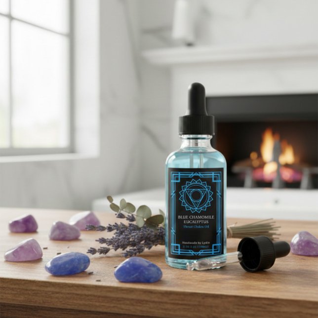 Custom Vishuddha Throat Chakra Essential Oil Label (Criador carregado)