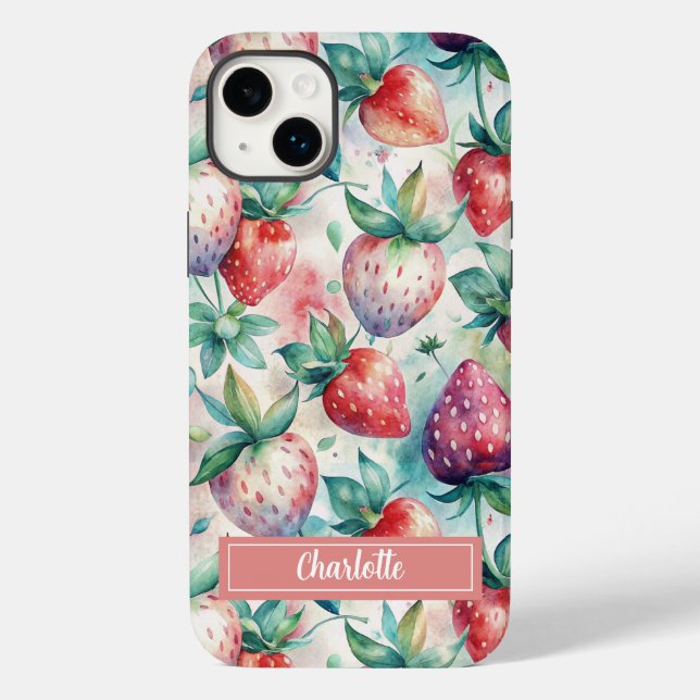 Custom Watercolor Fresh Strawberries (Verso)