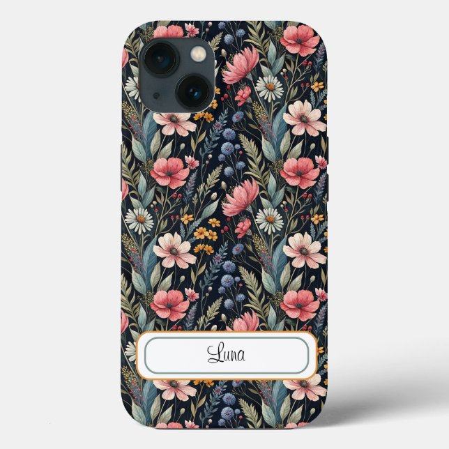 Custom Wildflowers Botanical Inspiration Black (Verso)