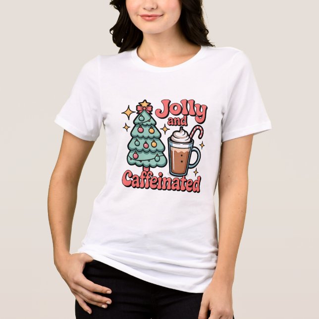 customised jolly and caffeinated t shirt design  (Frente)